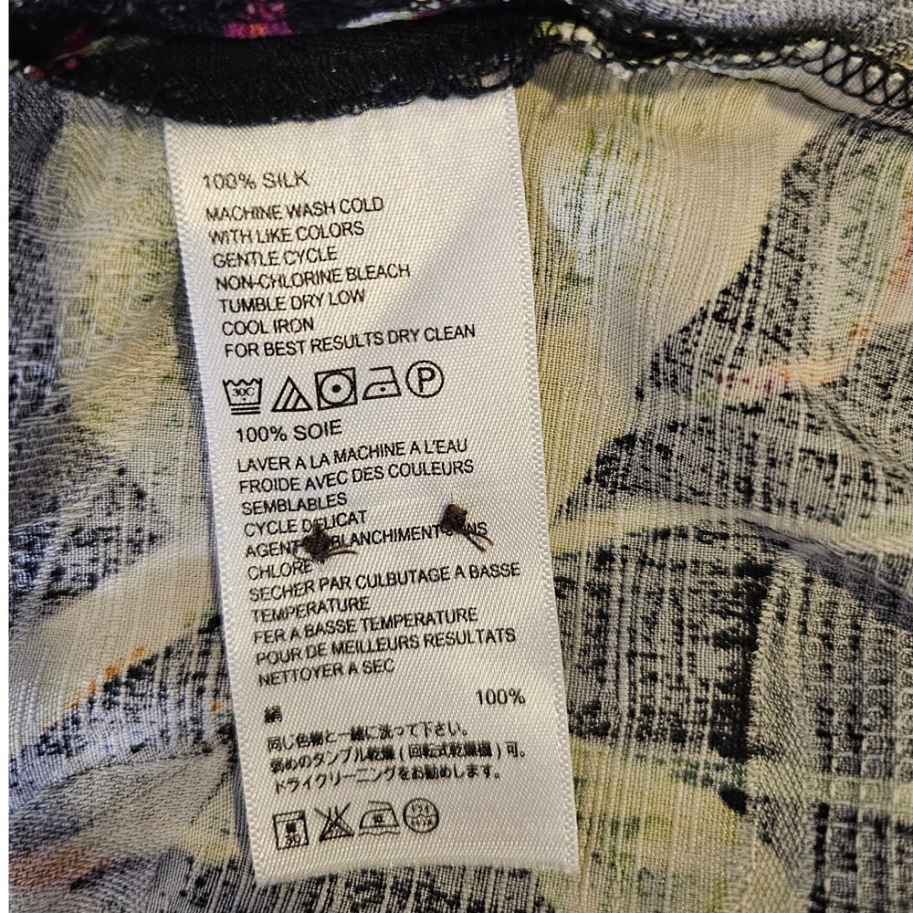 Tommy Bahama Mens Lg Silk Bird of Paradise Floral Camp Shirt Black Original Fit - Picture 5 of 7